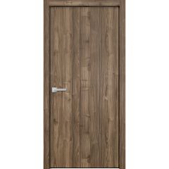 Modern Wood Interior Door with Hardware | Planum 0010 Walnut | Single Panel Frame Trims | Bathroom Bedroom Sturdy Doors