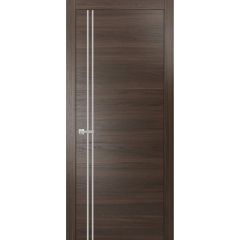 Modern Solid Interior Door with Handle | Planum 0310 Chocolate Ash | Single Regural Panel Frame Trims | Bathroom Bedroom Sturdy Doors