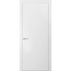 Planum 0010 Interior Solid Flush Wood Door White Silk with Lever and Hinges