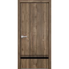Modern Wood Interior Door with Hardware | Planum 0012 Walnut | Single Panel Frame Trims | Bathroom Bedroom Sturdy Doors