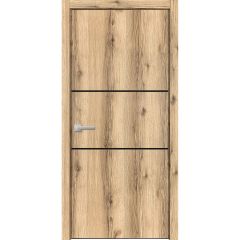 Modern Wood Interior Door with Hardware | Planum 0014 Oak | Single Panel Frame Trims | Bathroom Bedroom Sturdy Doors