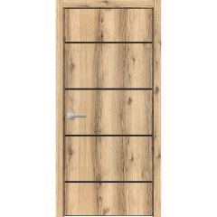 Modern Wood Interior Door with Hardware | Planum 0015 Oak | Single Panel Frame Trims | Bathroom Bedroom Sturdy Doors