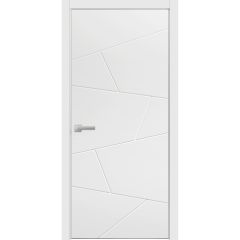 Modern Wood Interior Door with Hardware | Planum 0990 White Silk | Single Panel Frame Trims | Bathroom Bedroom Sturdy Doors-18" x 80"-Butterfly