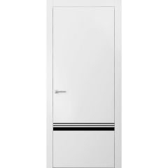 Modern Solid Interior Door with Handle | Planum 0012 White Silk | Single Regural Panel Frame Trims | Bathroom Bedroom Sturdy Doors