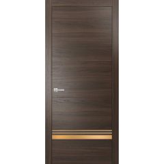 Modern Solid Interior Door with Handle | Planum 2010 Chocolate Ash | Single Regural Panel Frame Trims | Bathroom Bedroom Sturdy Doors