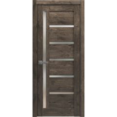 Solid French Door | Quadro 4088 Cognac Oak with Frosted Glass | Single Regular Panel Frame Trims Handle | Bathroom Bedroom Sturdy Doors 