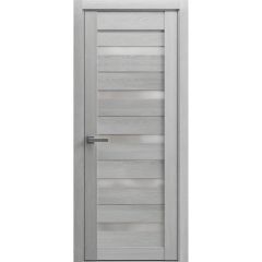 Solid French Door Frosted Glass | Quadro 4445 Light Grey Oak | Single Regular Panel Frame Trims Handle | Bathroom Bedroom Sturdy Doors 