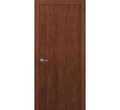 Modern Solid Interior Door with Handle | Planum 0010 Walnut Modena 30" x 80"| Single Regural Panel Frame Trims | Bathroom Bedroom Sturdy Doors