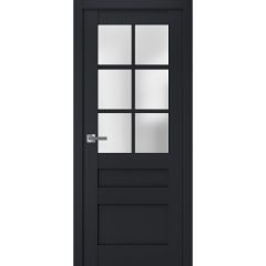 Interior Solid French Door | Veregio 7339 Antracite with Frosted Glass | Single Regular Panel Frame Trims Handle | Bathroom Bedroom Sturdy Doors 