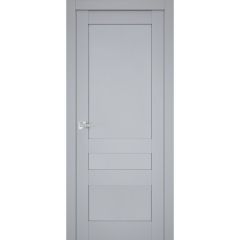 Interior Solid French Door | Veregio 7411 Matte Grey | Single Regular Panel Frame Trims Handle | Bathroom Bedroom Sturdy Doors 