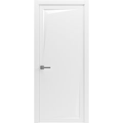 Modern Wood Interior Door with Hardware | Riviera 9016 Painted White | Single Panel Frame Trims | Bathroom Bedroom Sturdy Doors - 16" x 78"