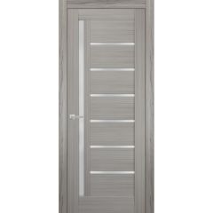 Solid French Door Frosted Glass | Quadro 4088 Grey Ash | Single Regular Panel Frame Trims Handle | Bathroom Bedroom Sturdy Doors 