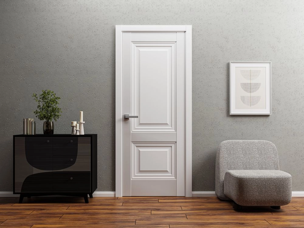 Single solid core classic interior swing door | Lucia 8831 White