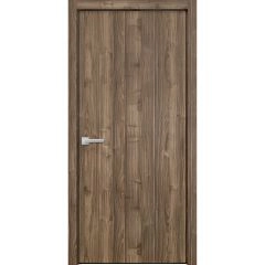 Modern Wood Interior Door with Hardware | Planum 0010 Walnut | Single Panel Frame Trims | Bathroom Bedroom Sturdy Doors