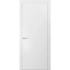 Planum 0010 Interior Solid Flush Wood Door White Silk with Lever and Hinges