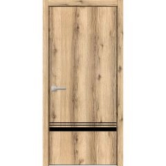 Modern Wood Interior Door with Hardware | Planum 0012 Oak and Aluminum Strips | Single Panel Frame Trims | Bathroom Bedroom Sturdy Doors