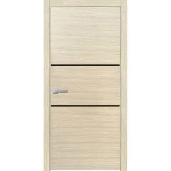 Modern Wood Interior Door with Hardware | Planum 0014 Natural Veneer and Aluminum Strips | Single Panel Frame Trims | Bathroom Bedroom Sturdy Doors
