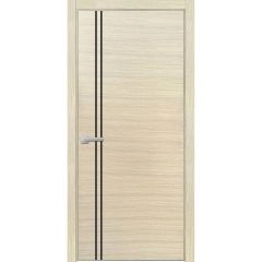 Modern Wood Interior Door with Hardware | Planum 0016 Natural Veneer and Aluminum Strips | Single Panel Frame Trims | Bathroom Bedroom Sturdy Doors
