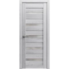 Solid French Door | Quadro 4445 Nordic White with Frosted Glass | Single Regular Panel Frame Trims Handle | Bathroom Bedroom Sturdy Doors 