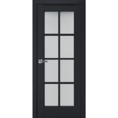 Interior Solid French Door | Veregio 7412 Antracite with Frosted Glass | Single Regular Panel Frame Trims Handle | Bathroom Bedroom Sturdy Doors 