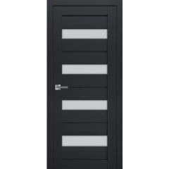 Interior Solid French Door | Veregio 7455 Antracite with Frosted Glass | Single Regular Panel Frame Trims Handle | Bathroom Bedroom Sturdy Doors 