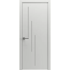 Modern Wood Interior Door with Hardware | Riviera 9002 Painted Grey | Single Panel Frame Trims | Bathroom Bedroom Sturdy Doors - 16" x 78"