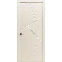 Modern Wood Interior Door with Hardware | Riviera 9008 Painted Creamy | Single Panel Frame Trims | Bathroom Bedroom Sturdy Doors - 16" x 78"