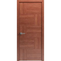 Modern Wood Interior Door with Hardware | Riviera 9015 Walnut | Single Panel Frame Trims | Bathroom Bedroom Sturdy Doors - 16" x 78"