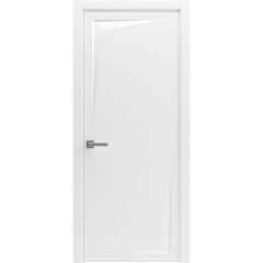Modern Wood Interior Door with Hardware | Riviera 9016 Painted White | Single Panel Frame Trims | Bathroom Bedroom Sturdy Doors - 16" x 78"