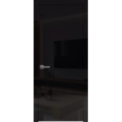 Interior Door 18 x 80 inches | Planum 0010 Gloss Black | Single Regular Panel Frame Handle | Bathroom Bedroom Doors