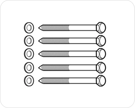 C – rail mounting bolts with washers
