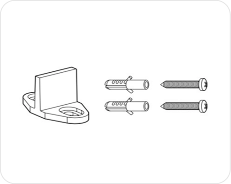 H – single door guide, with screws and anchors