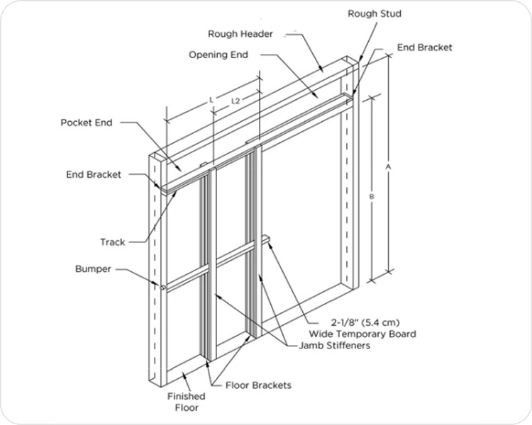 Pocket door kit components